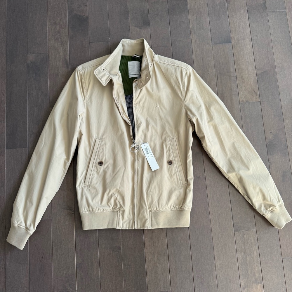 J.Lindeberg Men's Beige Harrington Jacket